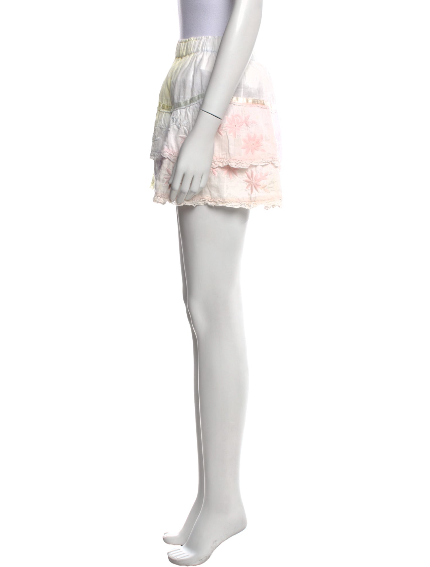 LoveShackFancy Tie-Dye Print Mini Skirt