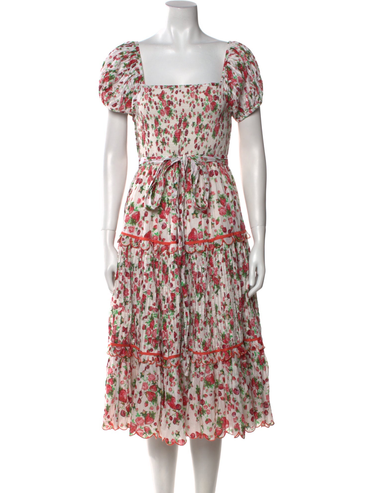 LoveShackFancy Printed Midi Length Dress