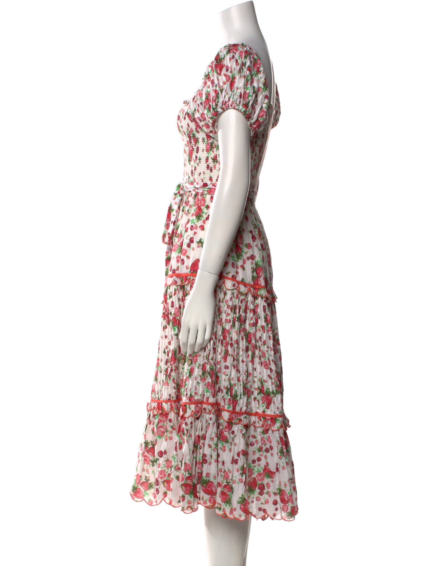 LoveShackFancy Printed Midi Length Dress