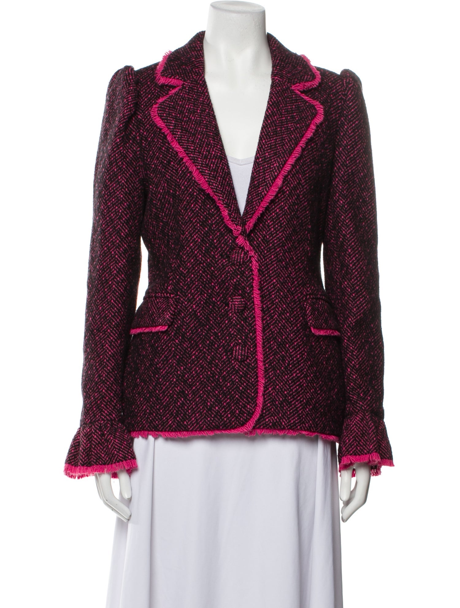 LoveShackFancy Tweed Pattern Blazer