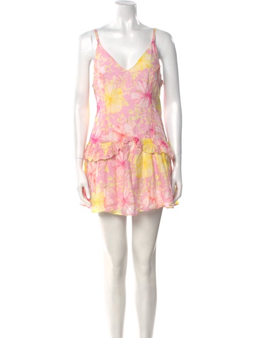 LoveShackFancy Floral Print Mini Dress