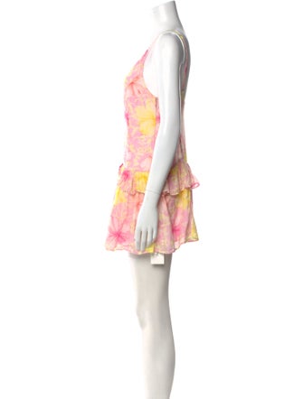 LoveShackFancy Floral Print Mini Dress