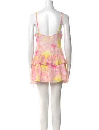 LoveShackFancy Floral Print Mini Dress