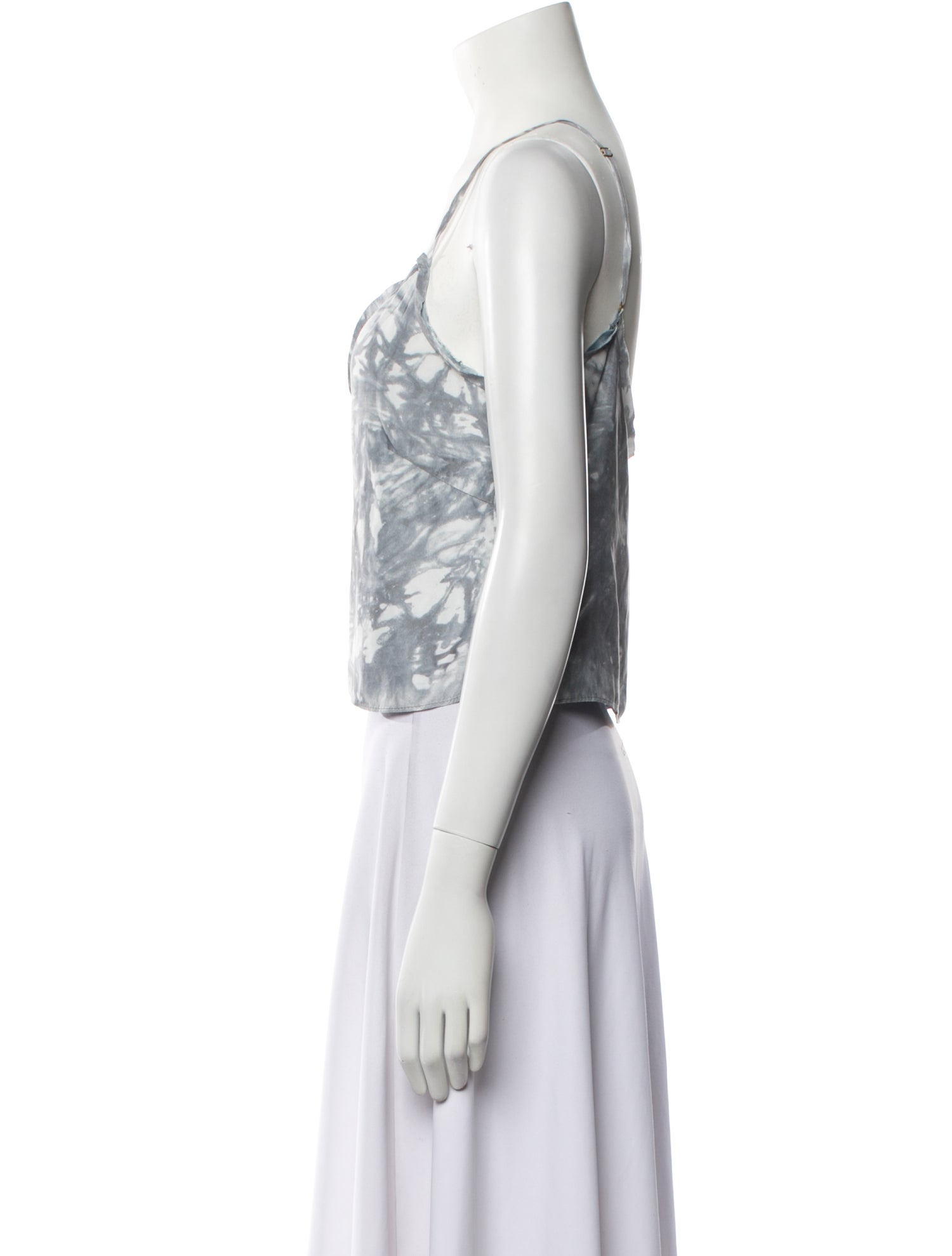 LoveShackFancy Printed V-Neck Crop Top