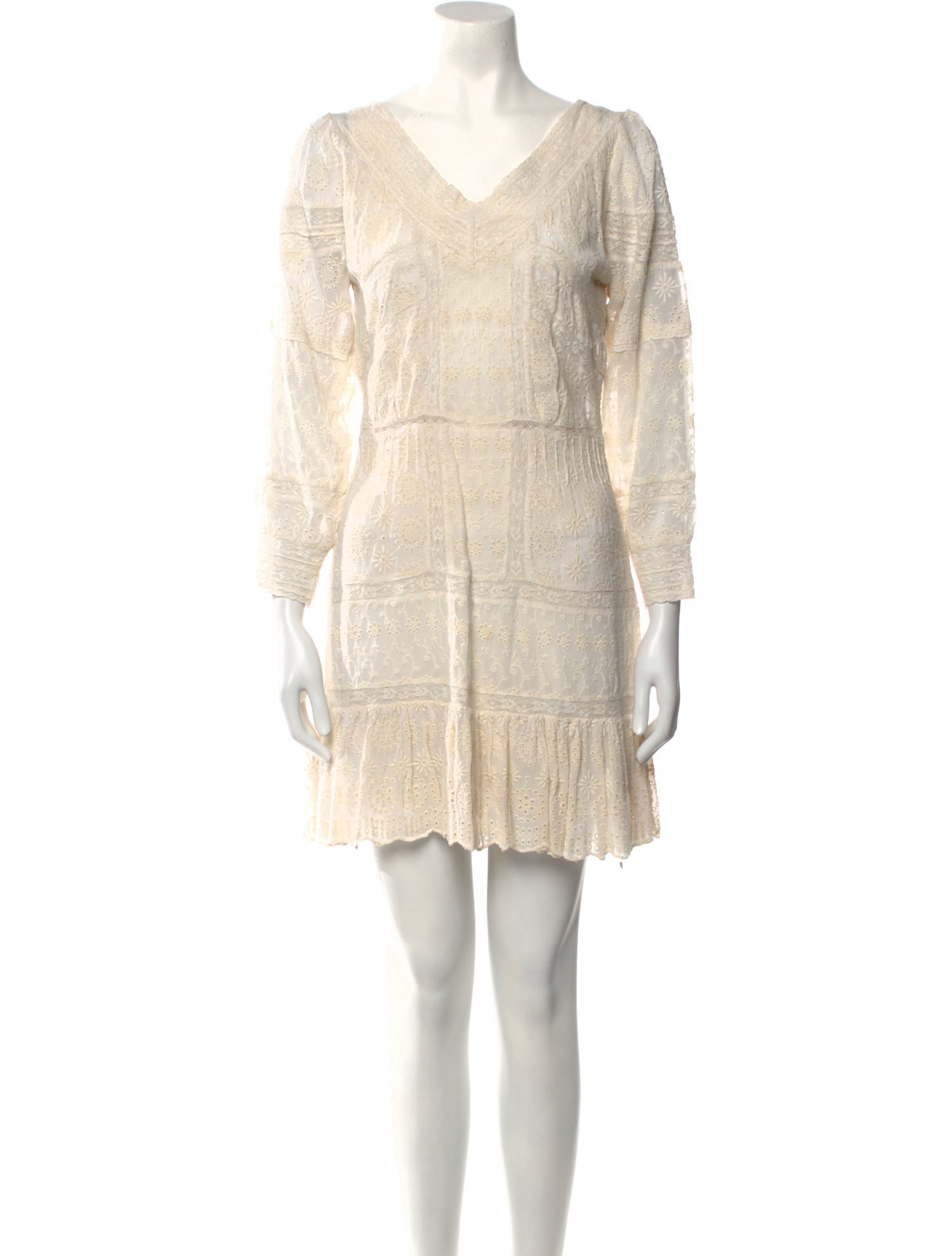 LoveShackFancy V-Neck Mini Dress