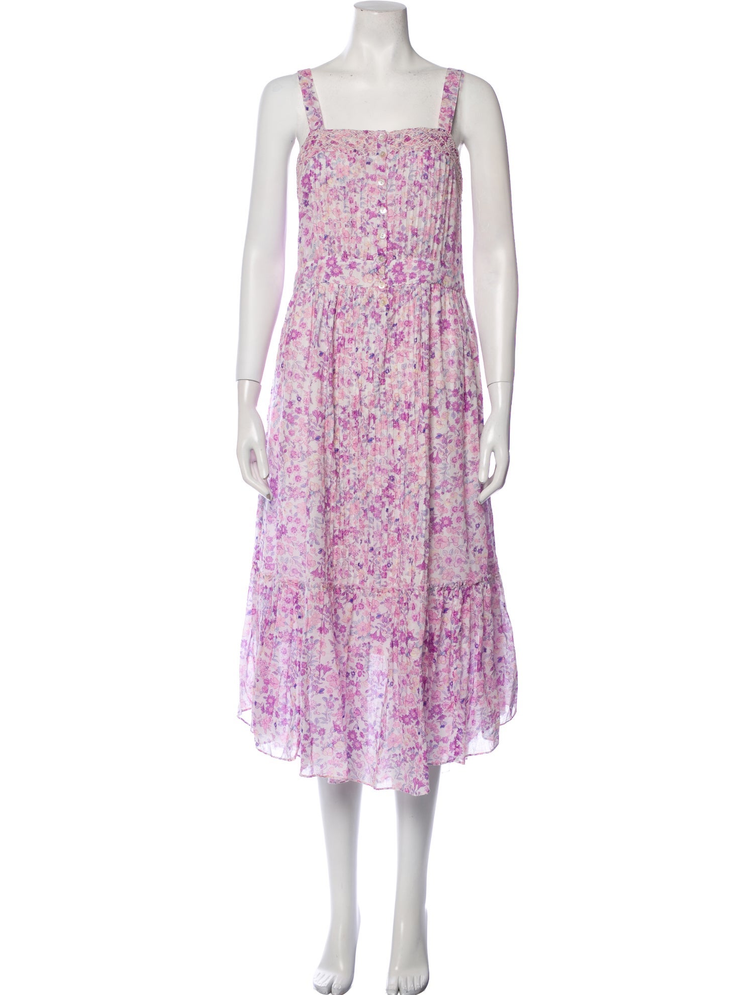 LoveShackFancy Floral Print Long Dress