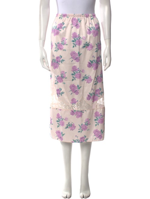 LoveShackFancy Floral Print Midi Length Skirt