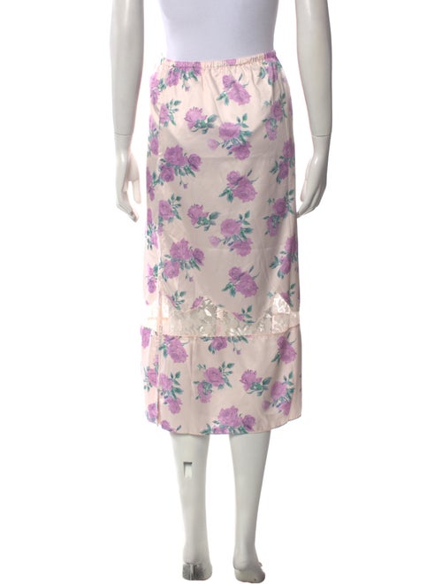 LoveShackFancy Floral Print Midi Length Skirt