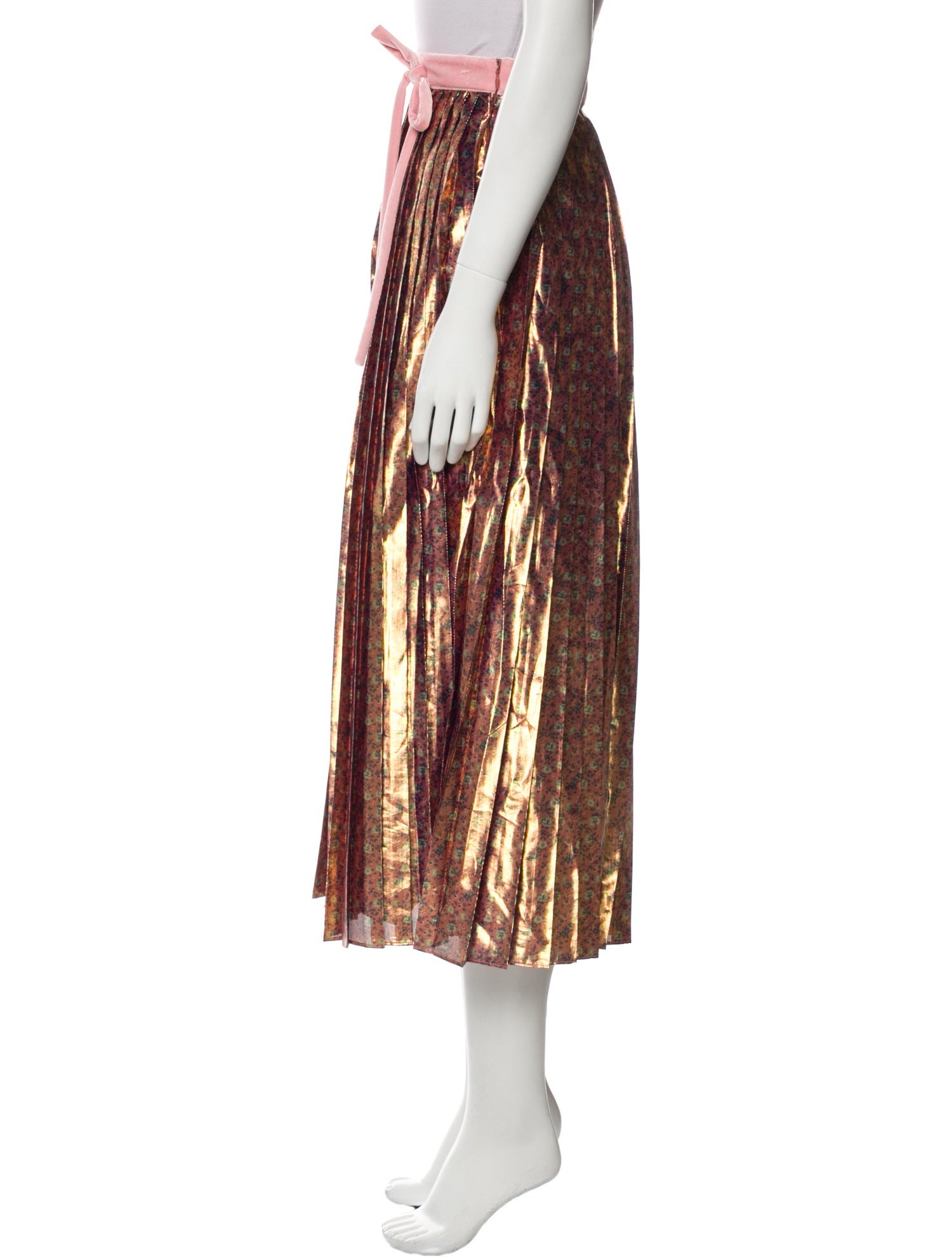 LoveShackFancy Printed Midi Length Skirt