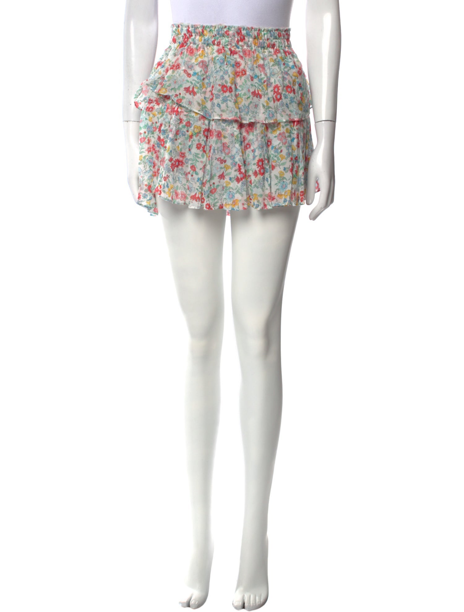 LoveShackFancy Floral Print Mini Skirt