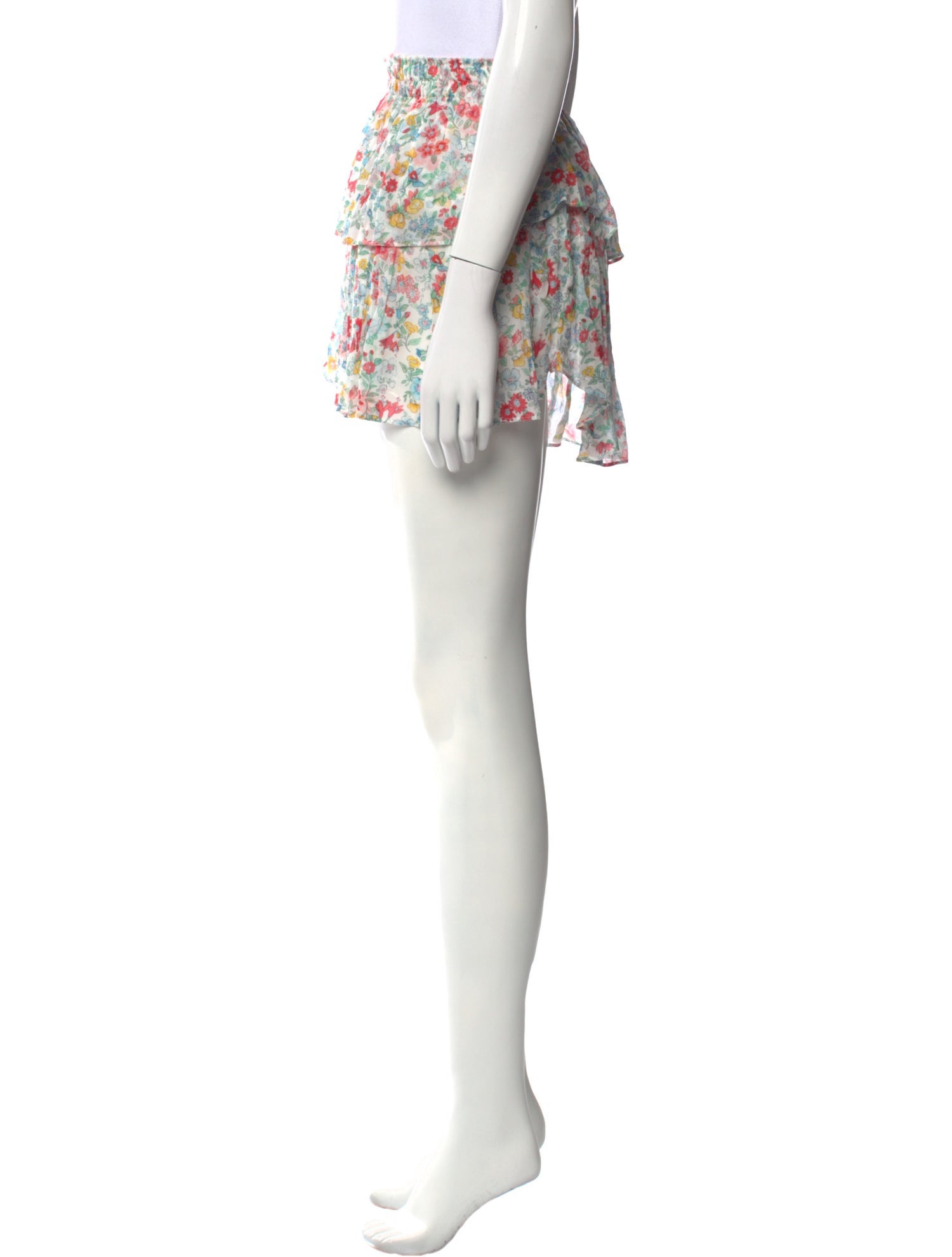 LoveShackFancy Floral Print Mini Skirt