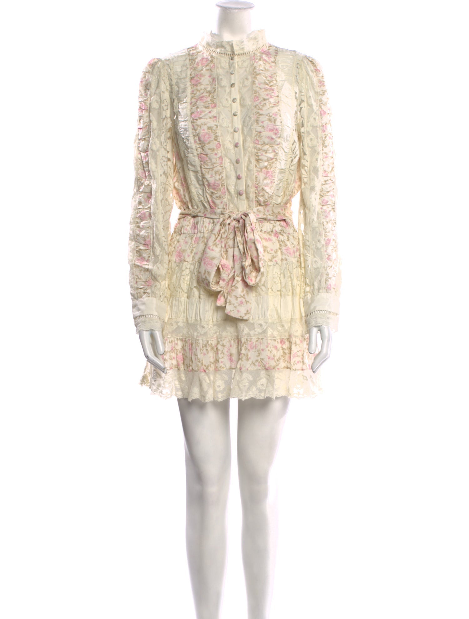 LoveShackFancy Floral Print Mini Dress
