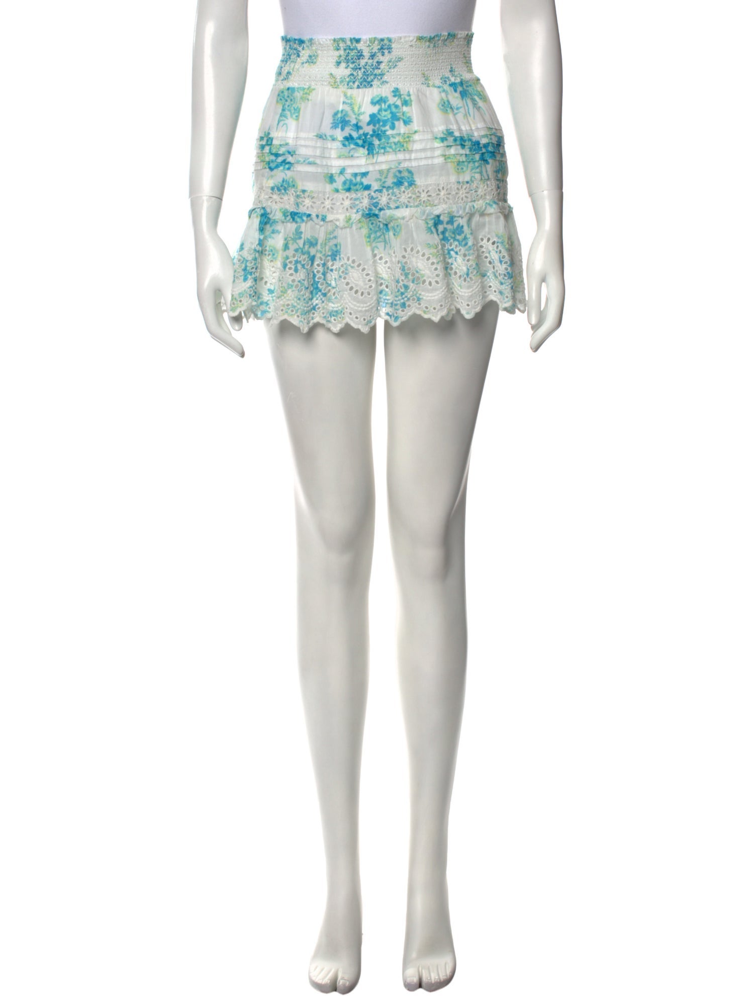 LoveShackFancy Floral Print Mini Skirt