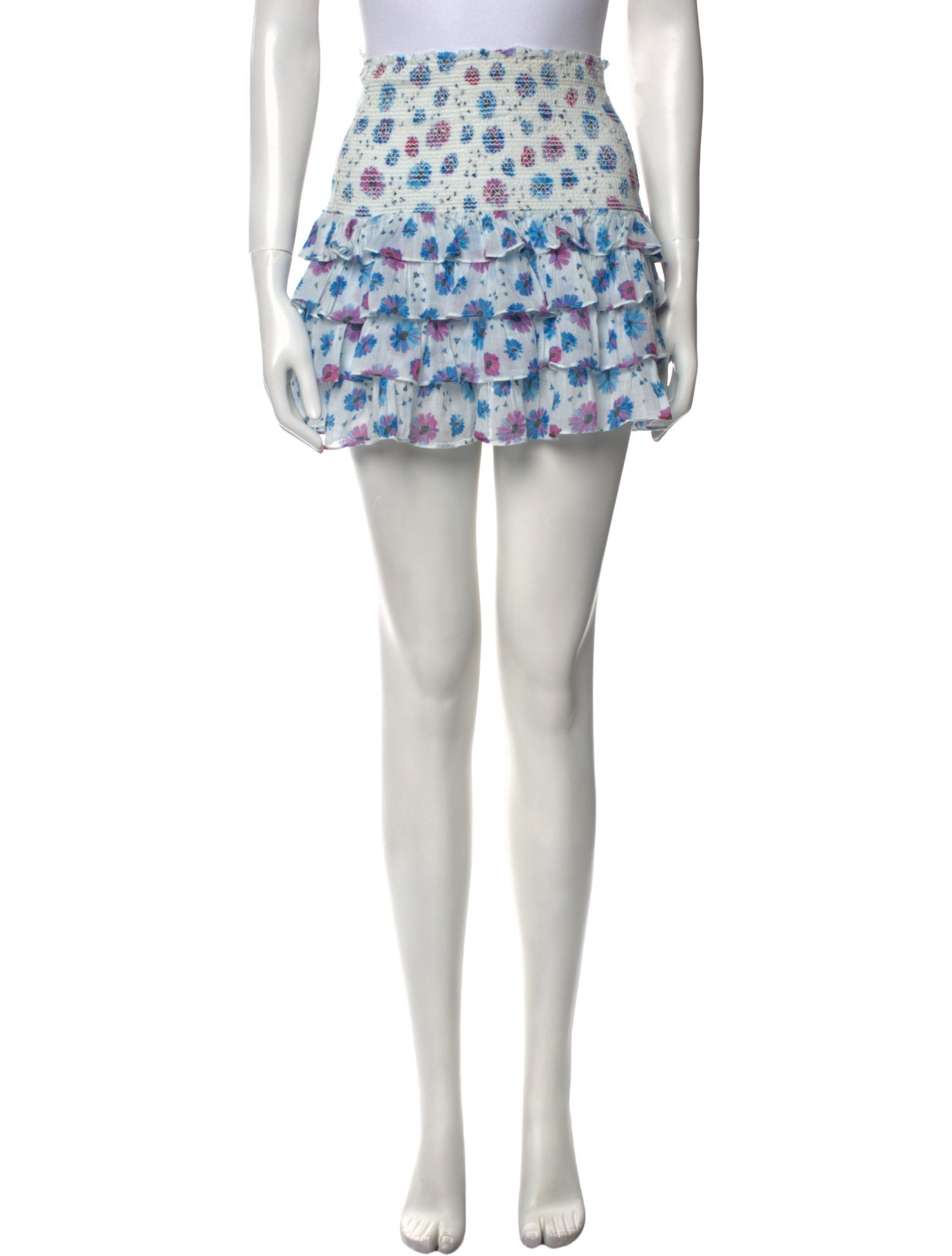 LoveShackFancy Floral Print Mini Skirt