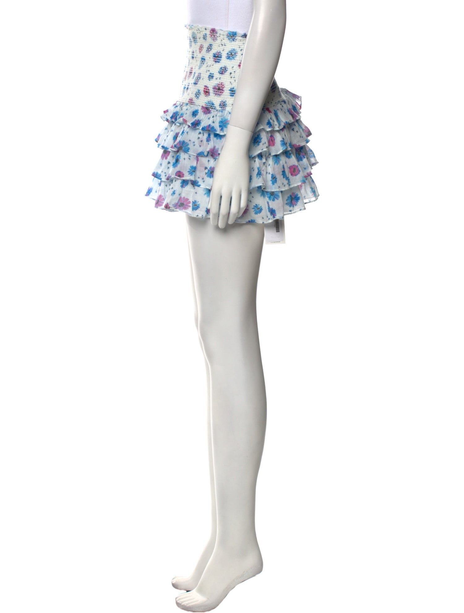 LoveShackFancy Floral Print Mini Skirt