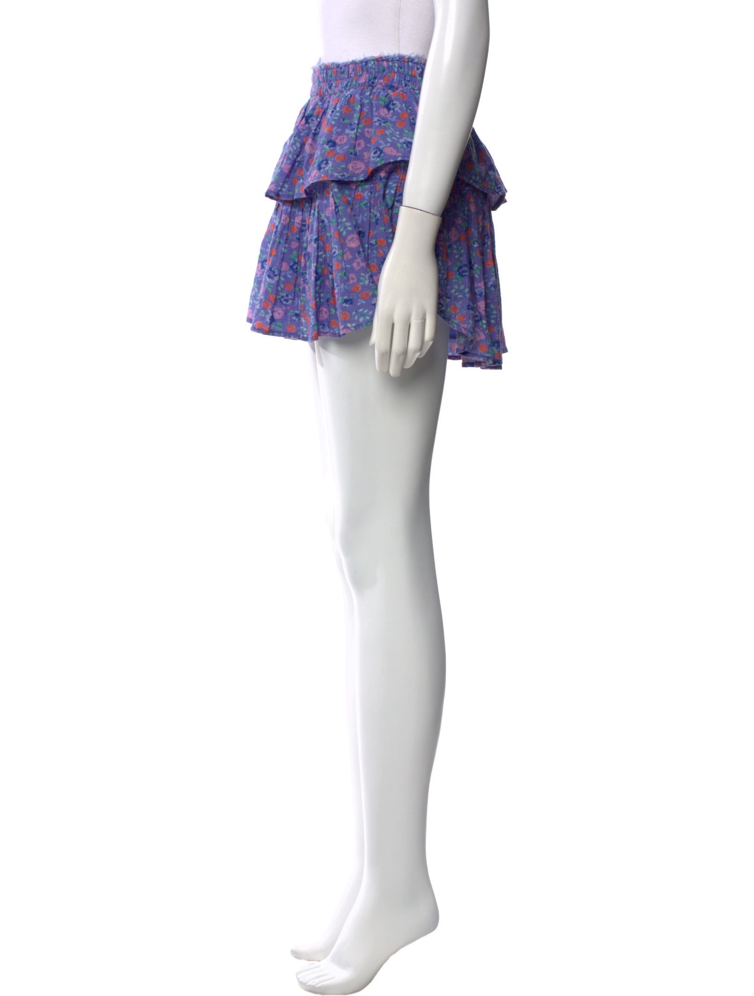 LoveShackFancy Floral Print Mini Skirt