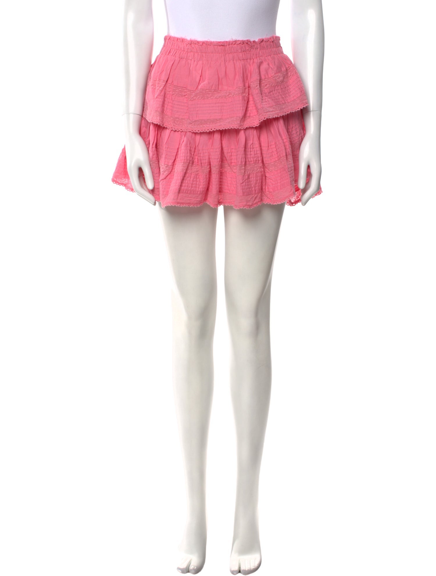 LoveShackFancy Ruffle Embellishment Mini Skirt