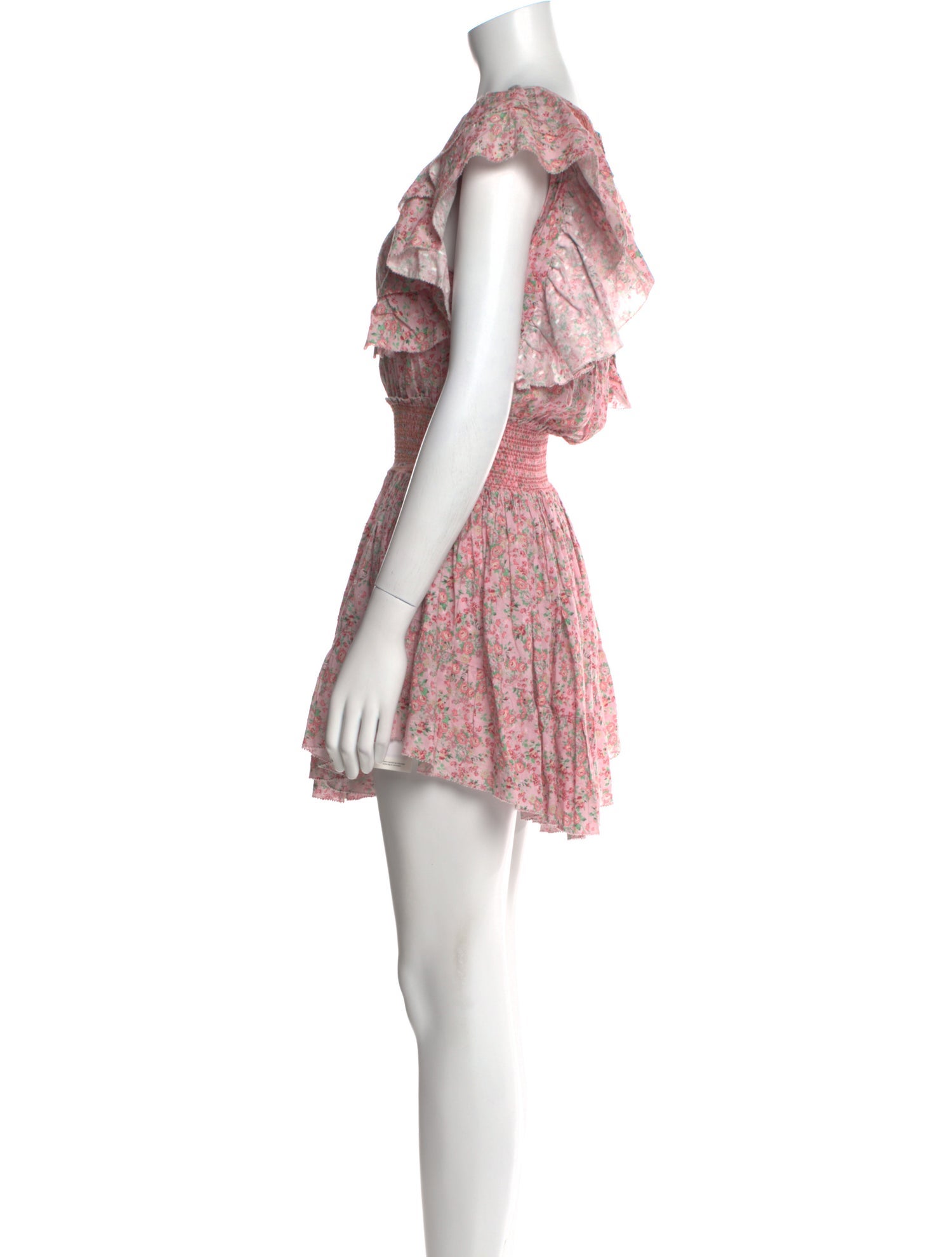 LoveShackFancy Floral Print Mini Dress