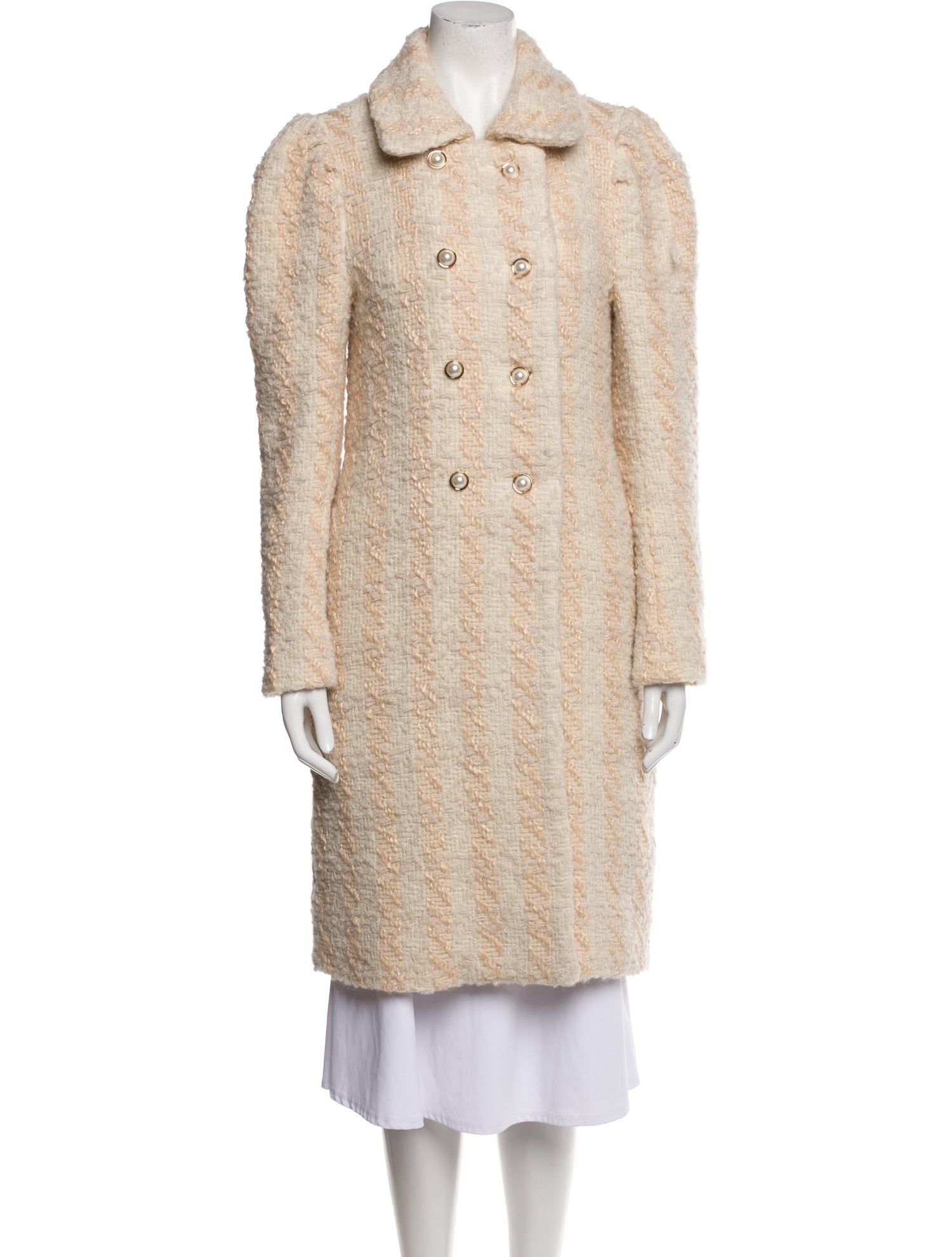 LoveShackFancy Wool Tweed Pattern Coat