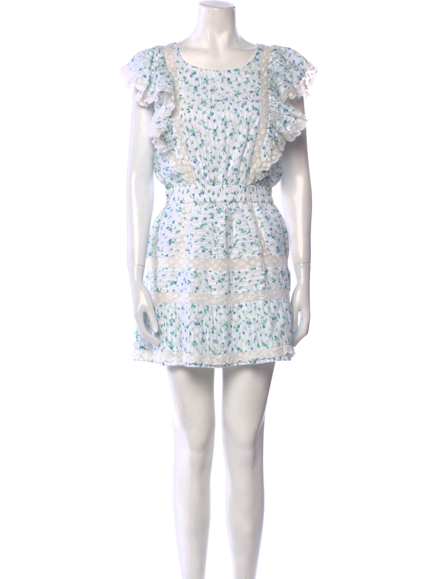 LoveShackFancy Floral Print Mini Dress