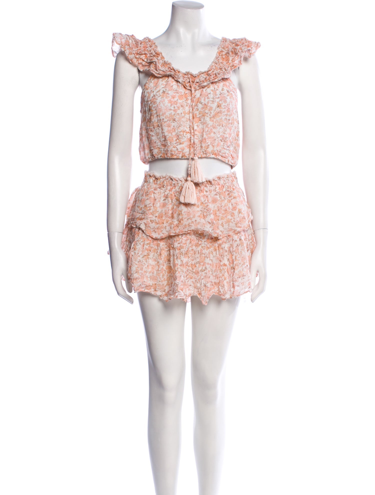 LoveShackFancy Printed Tassel Accents Skirt Set