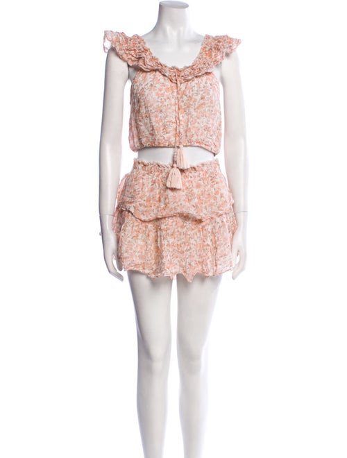 LoveShackFancy Printed Tassel Accents Skirt Set