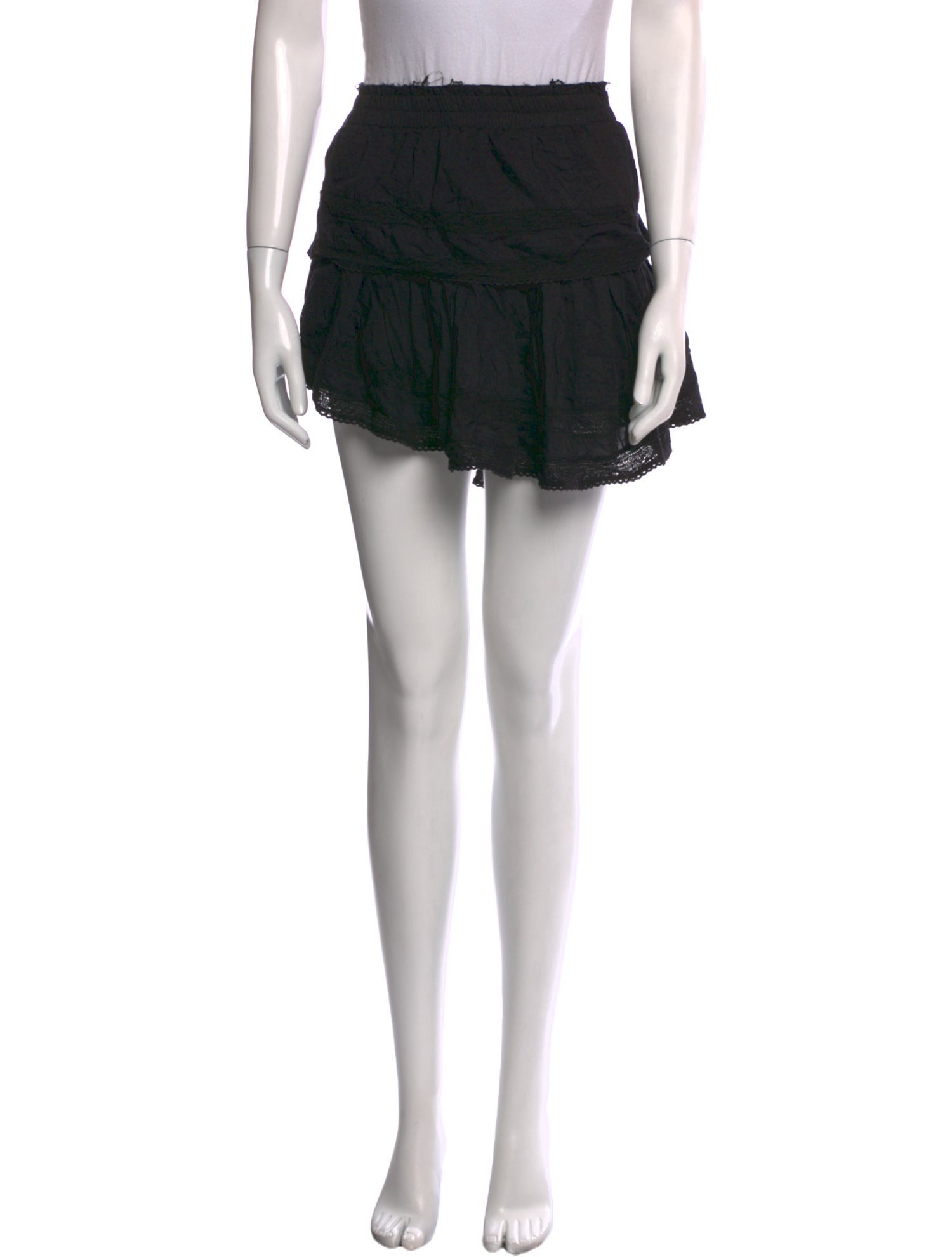 LoveShackFancy Ruffle Embellishment Mini Skirt