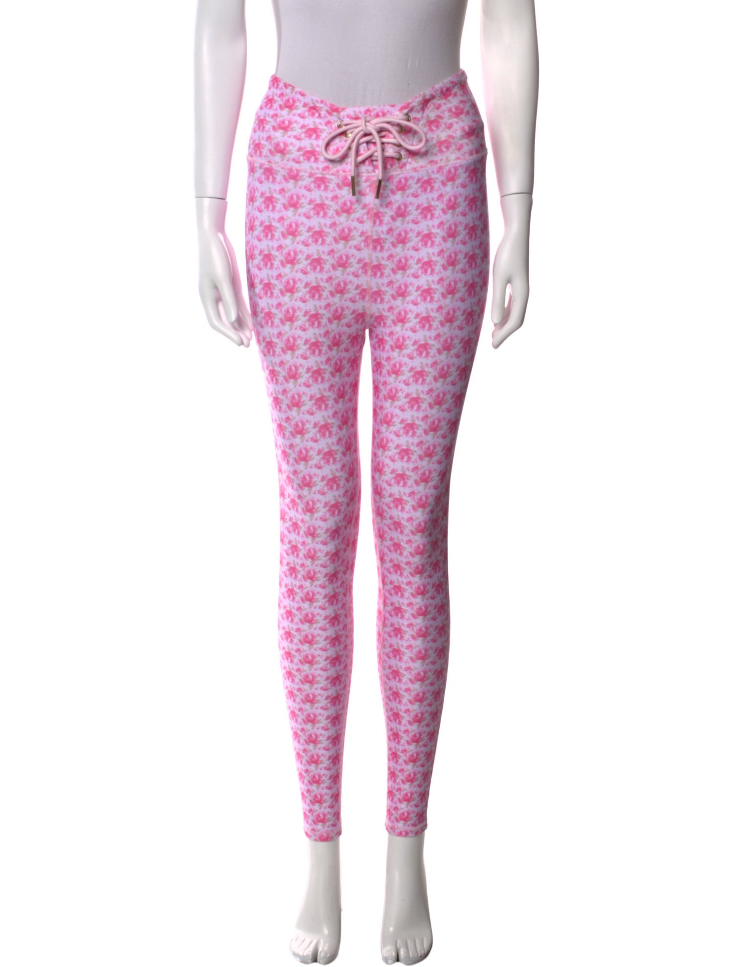 LoveShackFancy Floral Print Skinny Leg Pants