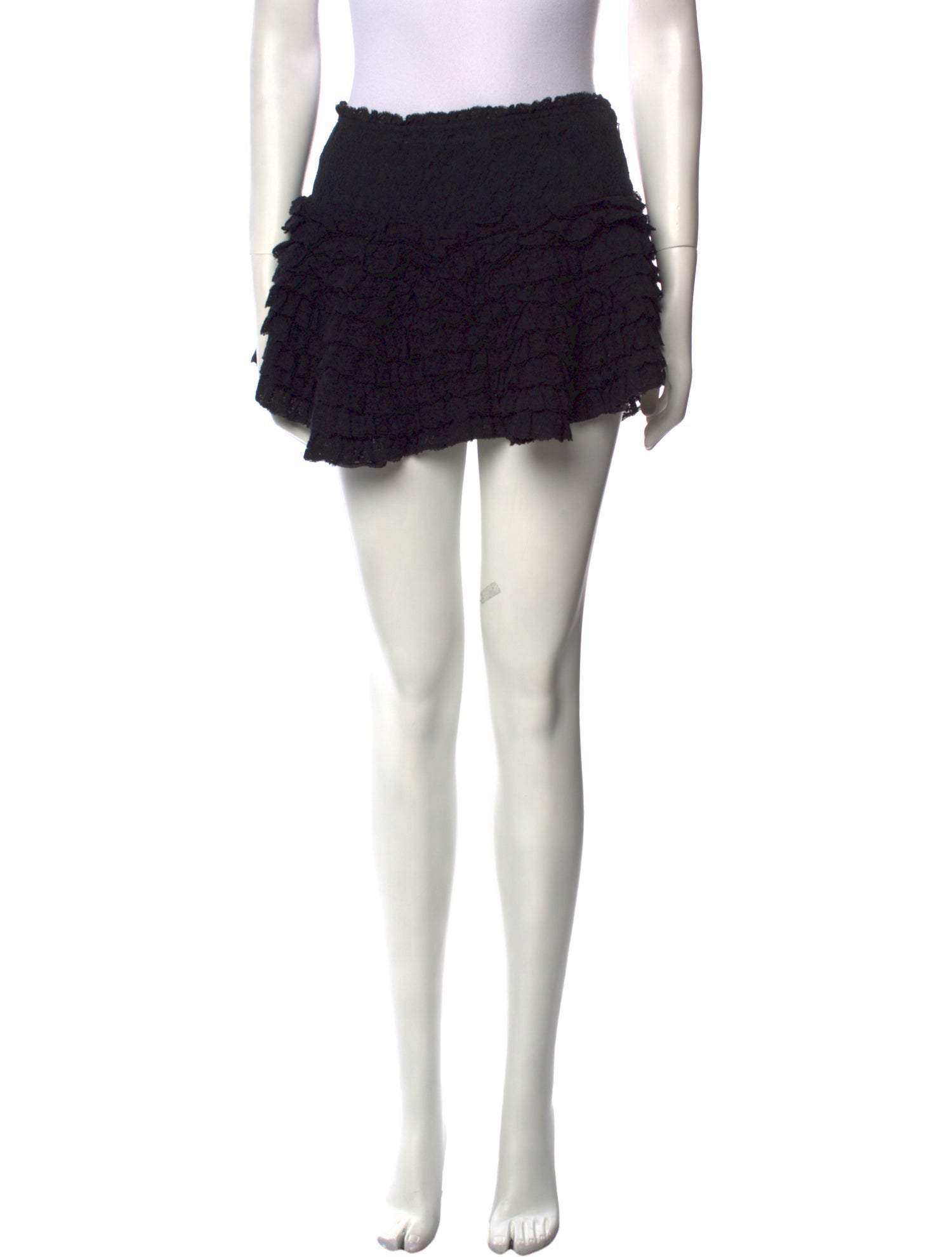 LoveShackFancy Raw-Edge Trim Mini Skirt