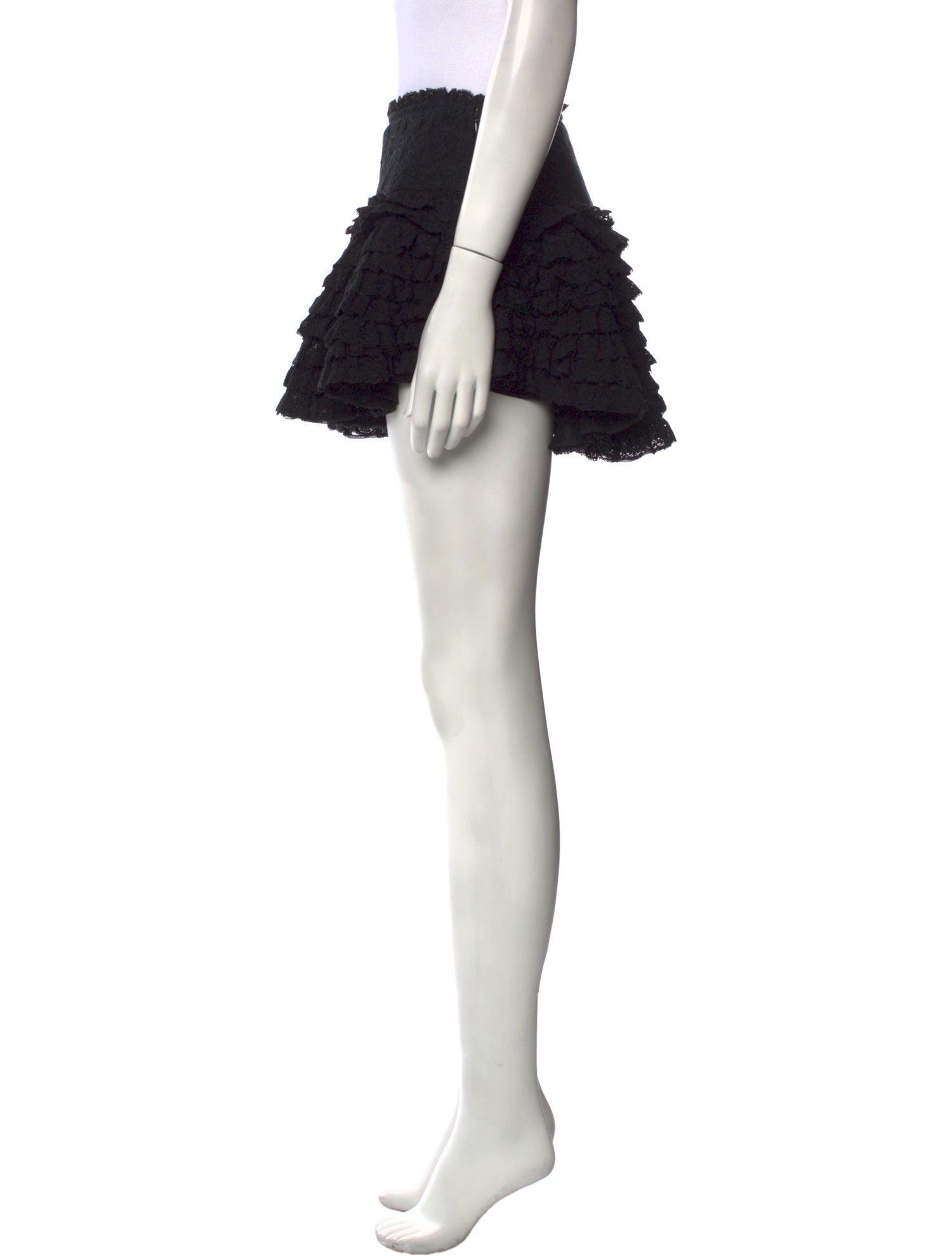 LoveShackFancy Raw-Edge Trim Mini Skirt