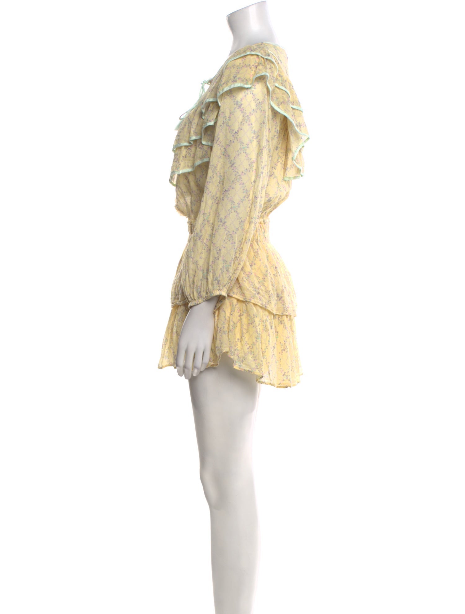 LoveShackFancy Floral Print Mini Dress