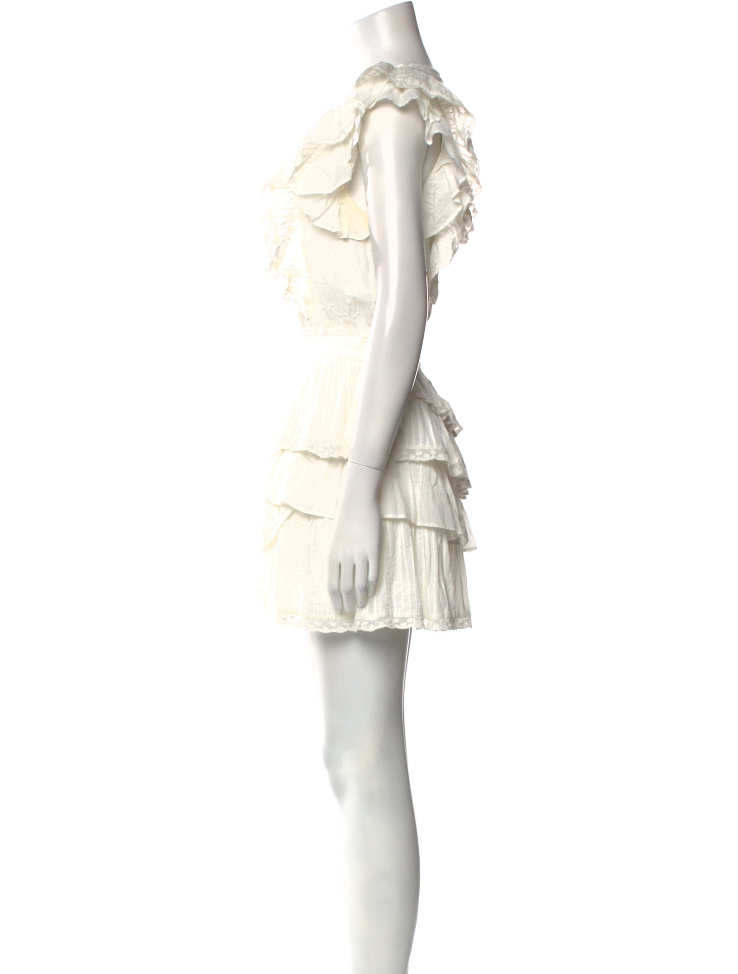 LoveShackFancy V-Neck Mini Dress