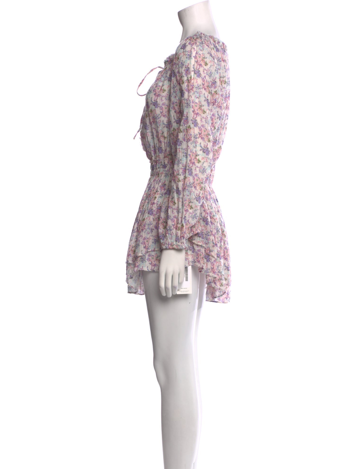 LoveShackFancy Floral Print Mini Dress