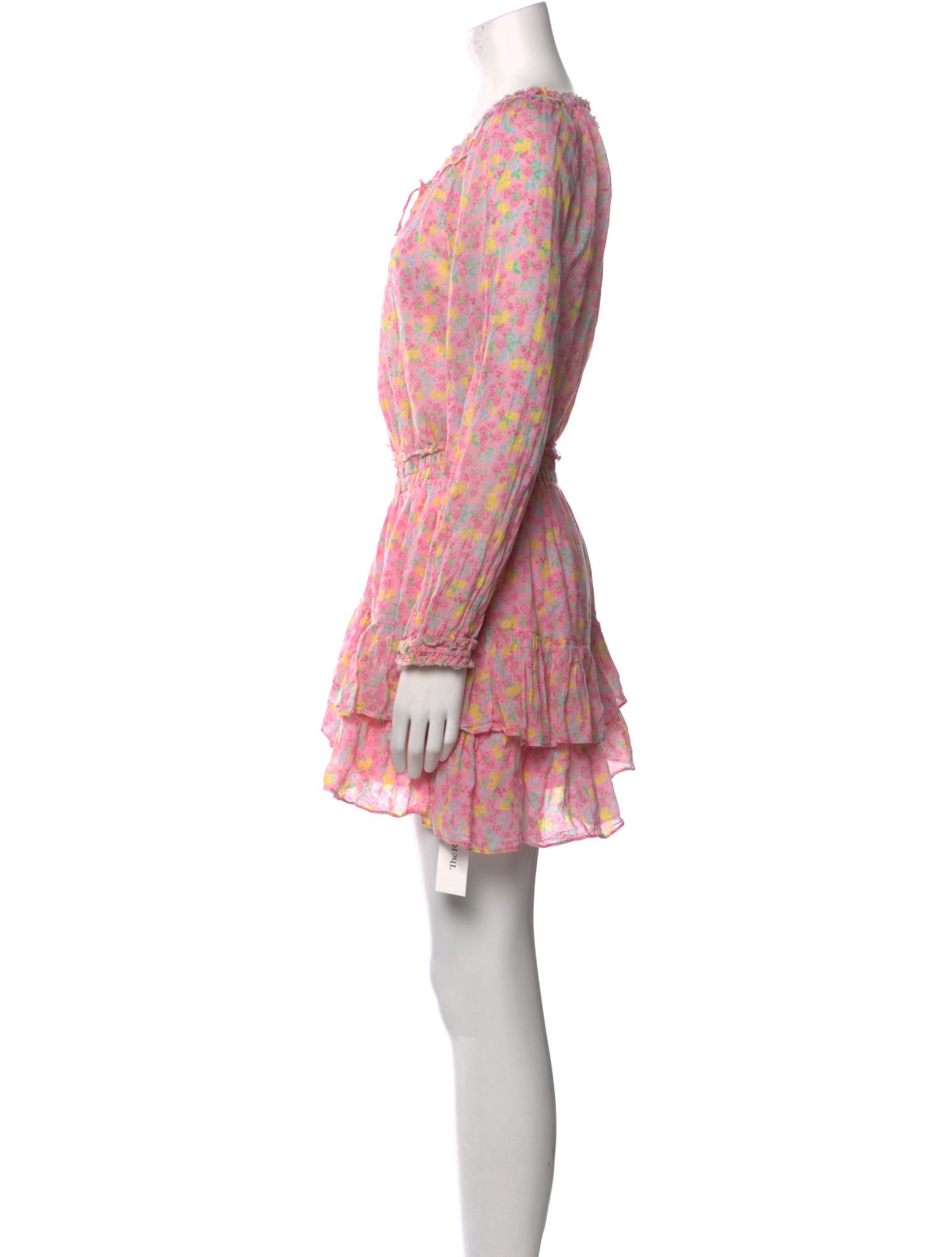 LoveShackFancy Floral Print Mini Dress