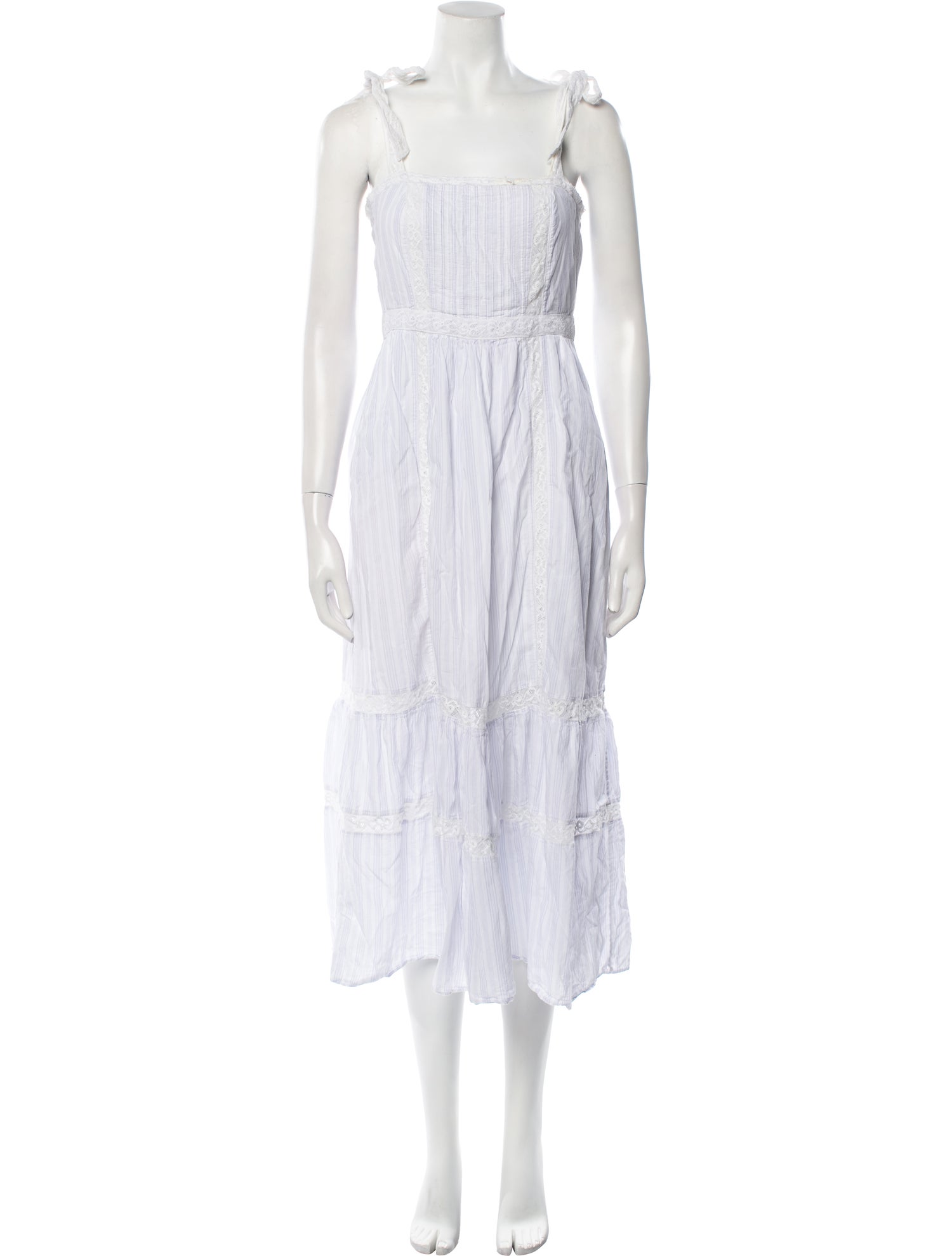 LoveShackFancy Square Neckline Midi Length Dress