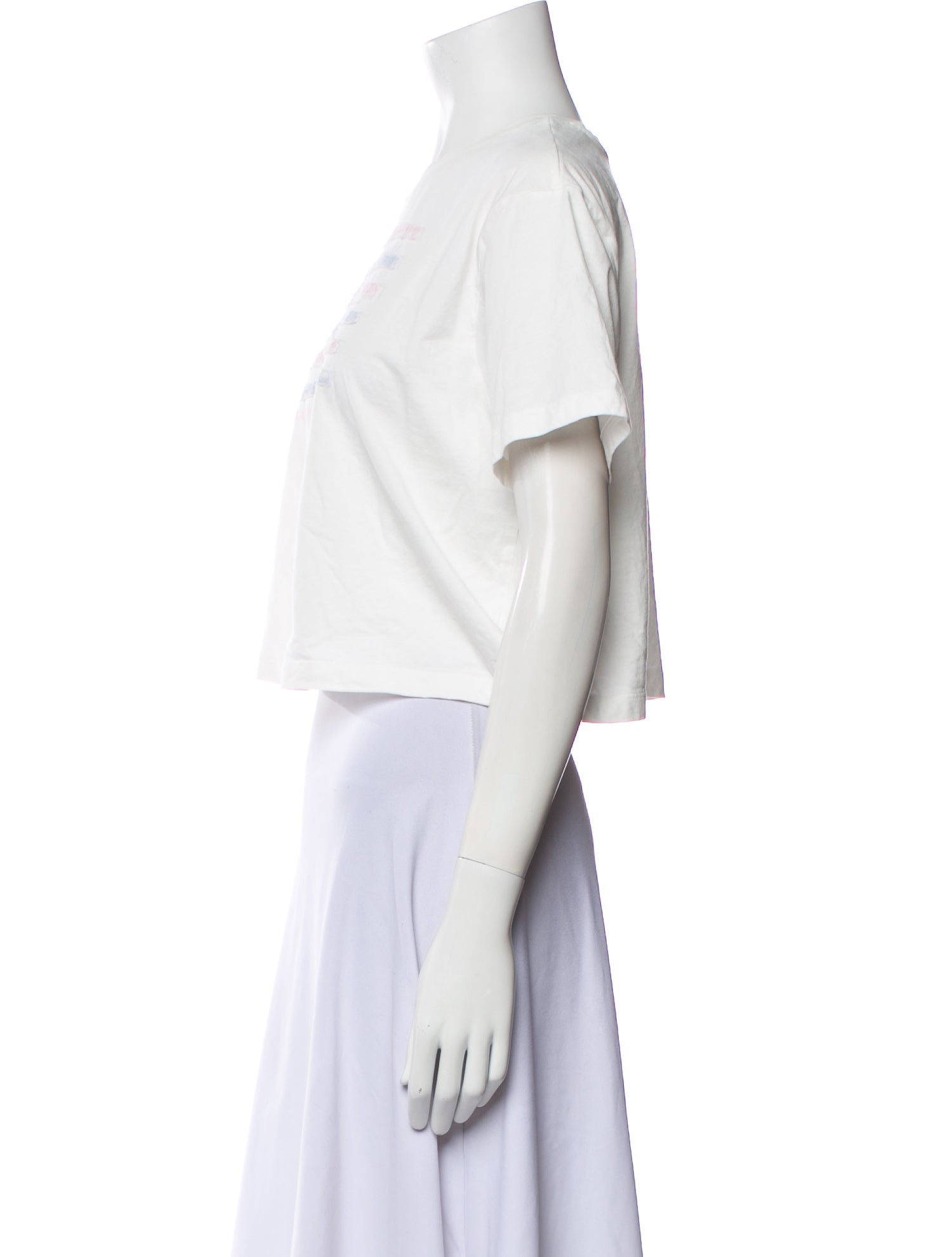 LoveShackFancy Graphic Print Bateau Neckline Crop Top