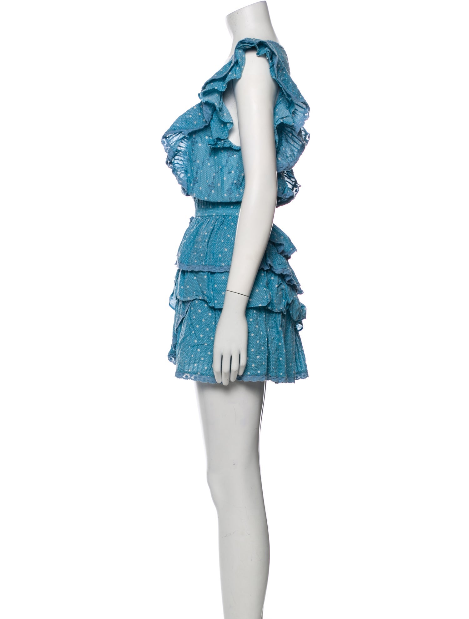 LoveShackFancy Polka Dot Print Mini Dress