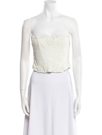 LoveShackFancy Strapless Crop Top