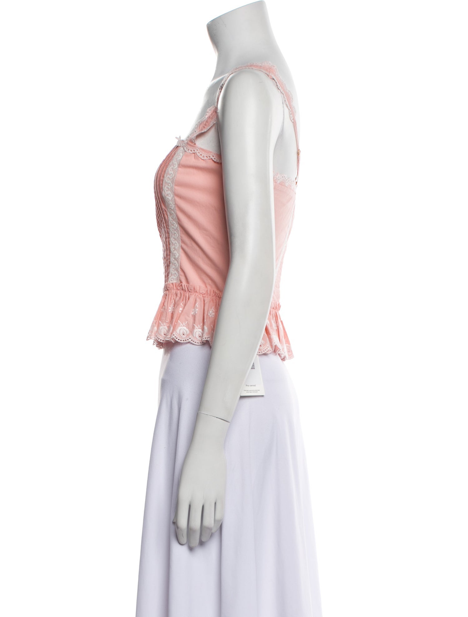 LoveShackFancy Square Neckline Sleeveless Crop Top w/ Tags