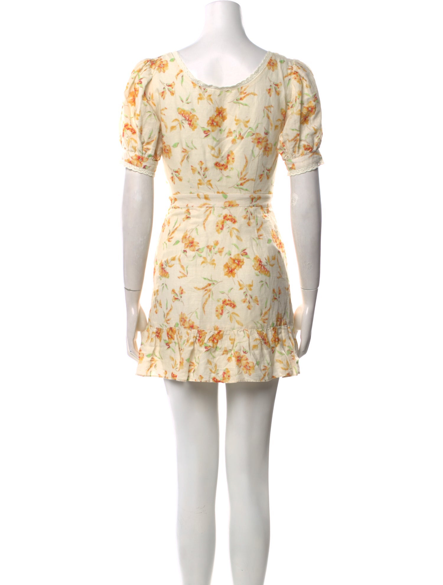 LoveShackFancy Floral Print Mini Dress