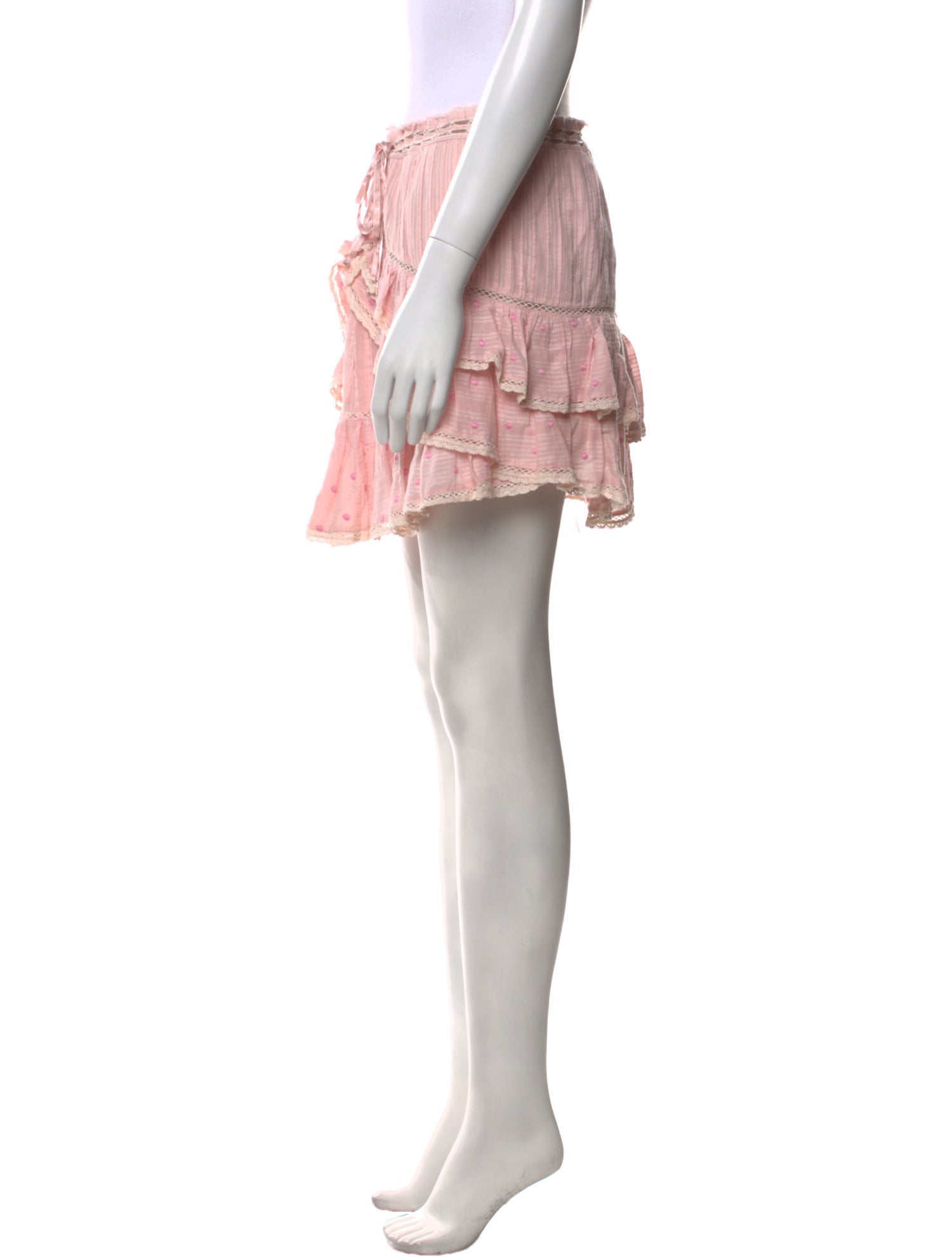 LoveShackFancy Ruffle Embellishment Mini Skirt