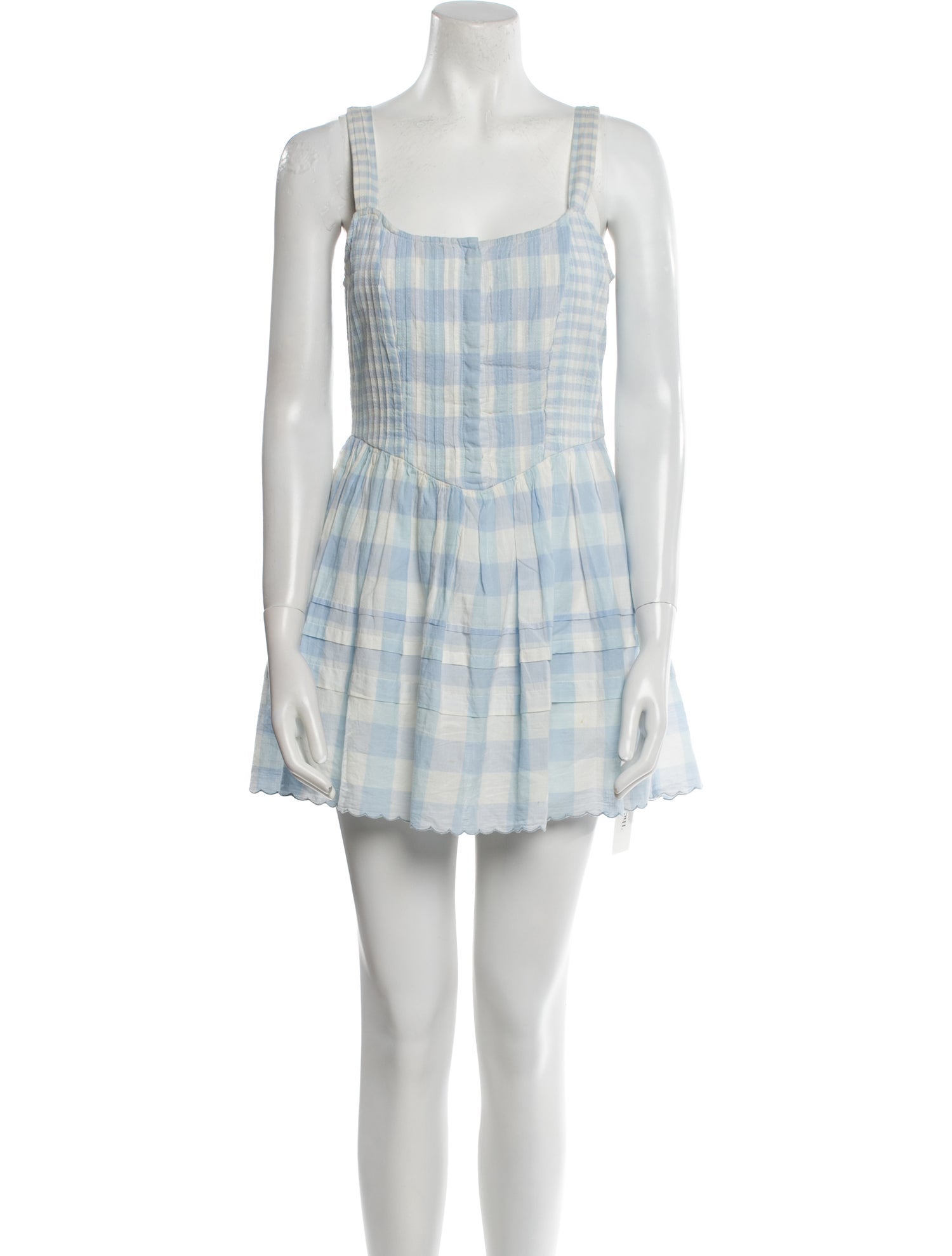 LoveShackFancy Plaid Print Mini Dress
