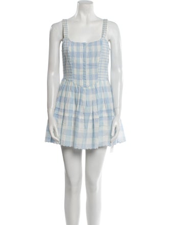LoveShackFancy Plaid Print Mini Dress