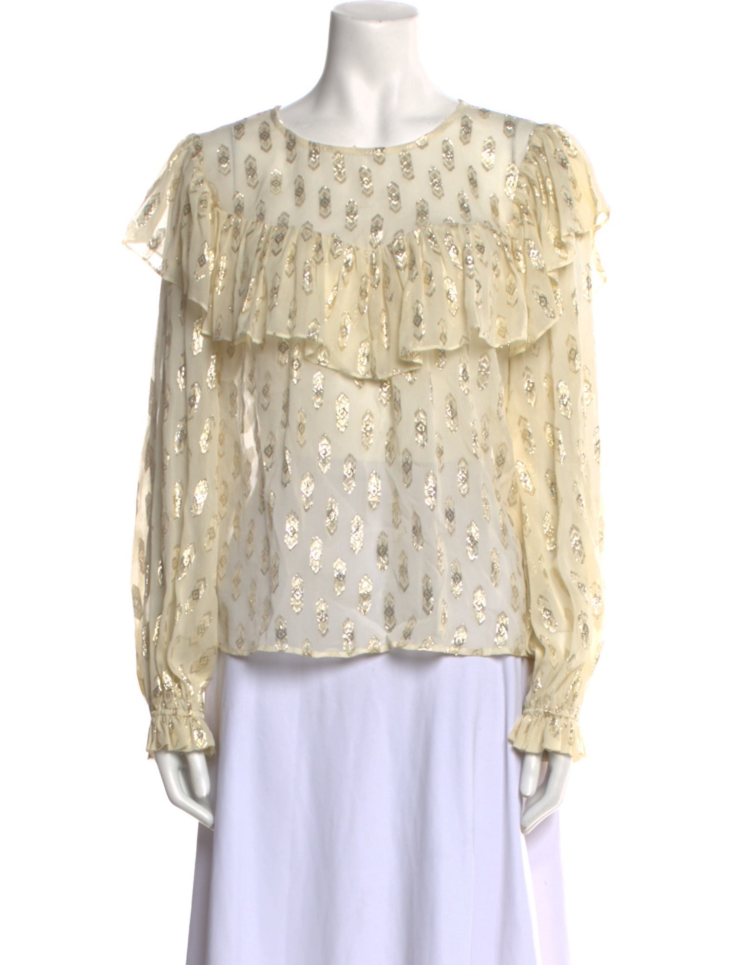 LoveShackFancy Silk Printed Blouse