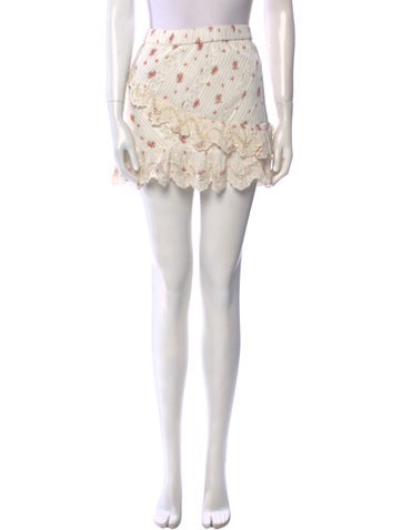 LoveShackFancy Skirts Lace Pattern Mini Skirt L