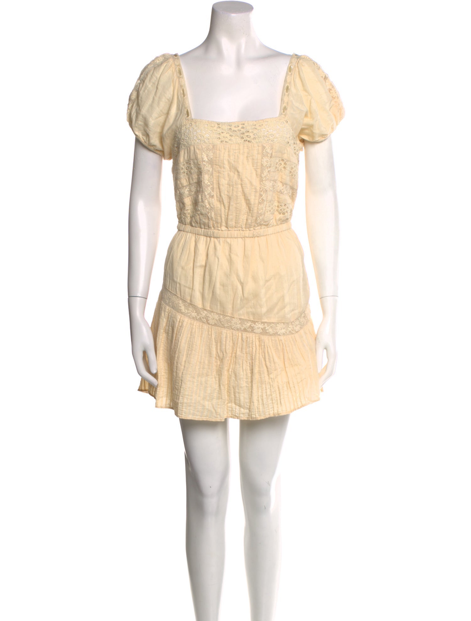 LoveShackFancy Square Neckline Mini Dress