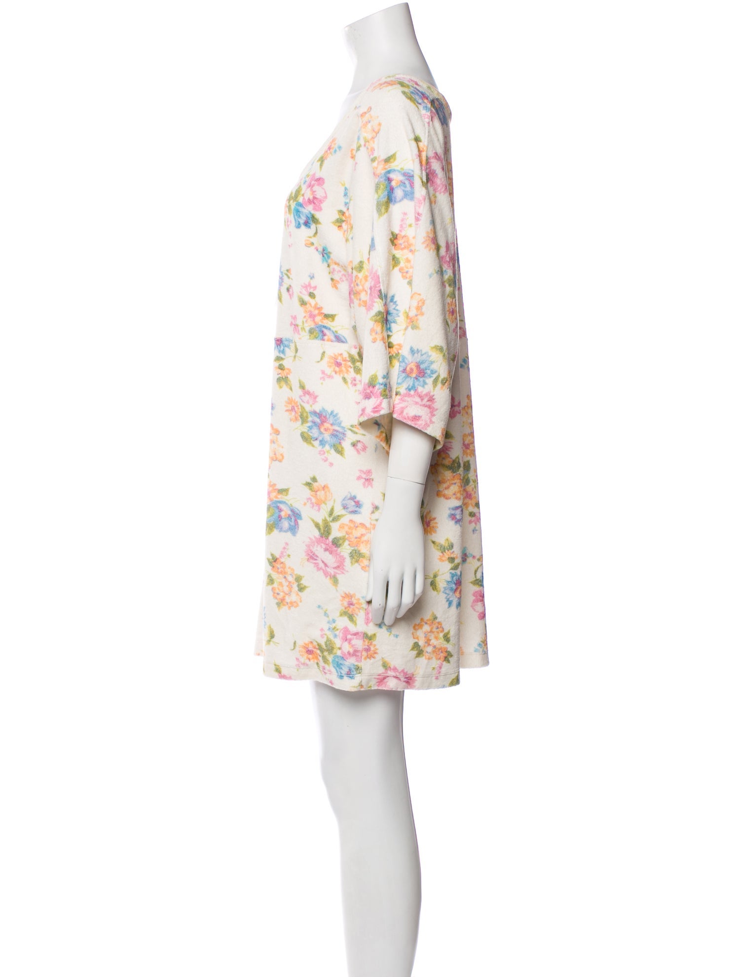 LoveShackFancy Floral Print Pleated Accents Cover-Up