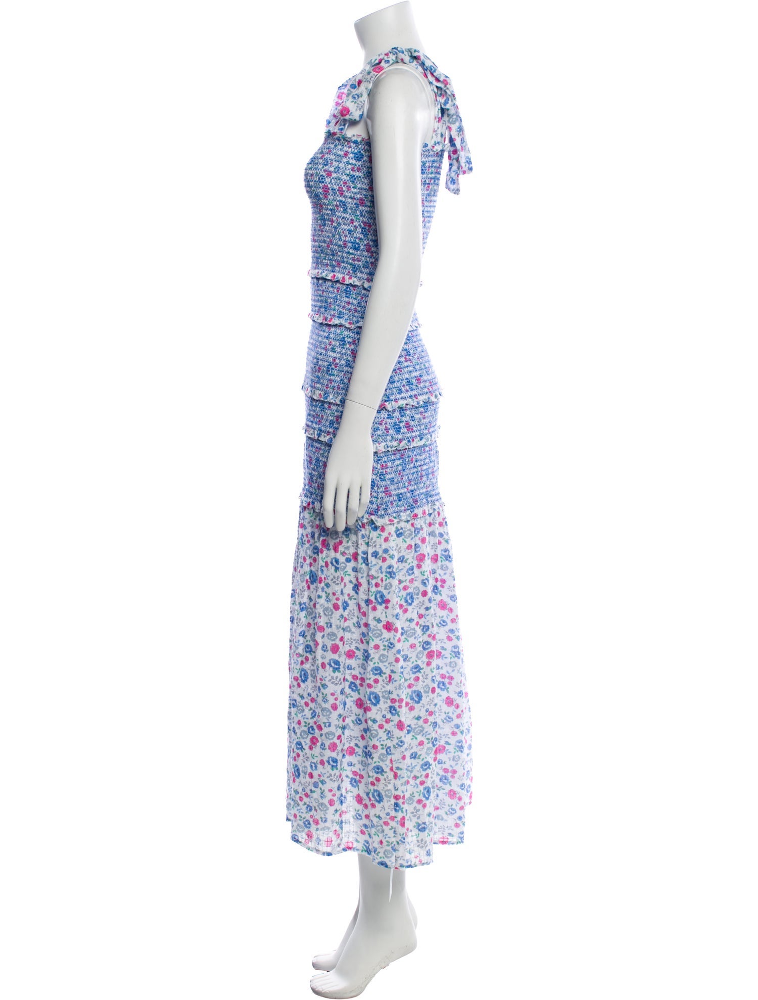 LoveShackFancy Floral Print Long Dress