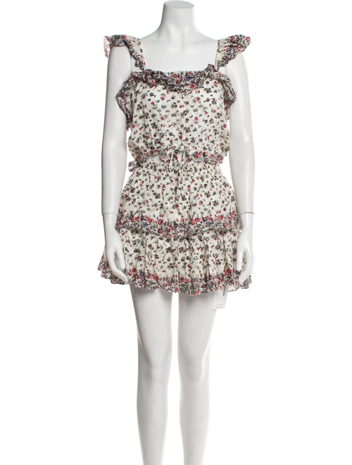 LoveShackFancy Floral Print Ruffle Embellishment Skirt Set