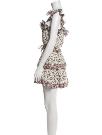 LoveShackFancy Floral Print Ruffle Embellishment Skirt Set